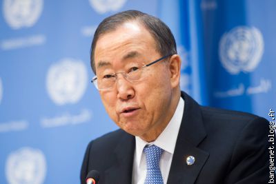 Le Secrétaire général Ban Ki-moon, Photo ONU/Mark Garten